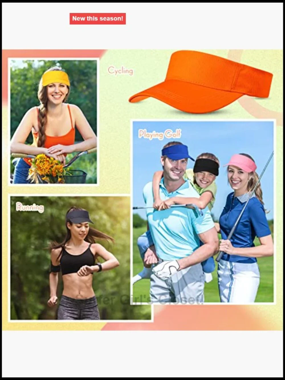 36 Pack Sun Visor Hats Adjustable Athletic Golf Cap UV Protection Sport Visor